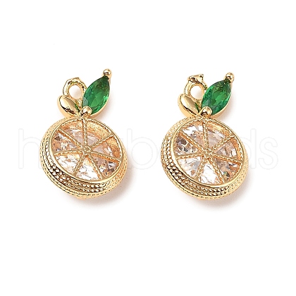 Brass Micro Pave Cubic Zirconia Charms KK-A259-24G-01-1