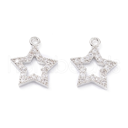 Rack Plating Brass Micro Pave Cubic Zirconia Charms X-ZIRC-C026-03P-1