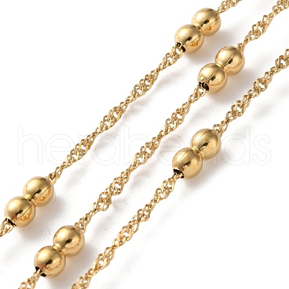304 Stainless Steel Chains with Beads CHS-F020-09G-1