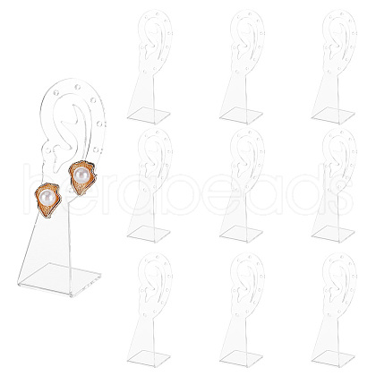 Transparent Acrylic Slant Back Earring Display Stands EDIS-WH0035-07A-1