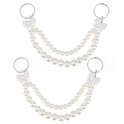 Beebeecraft 2Pcs ABS Plastic Pearl Pendant Decorations DIY-BBC0002-26-1