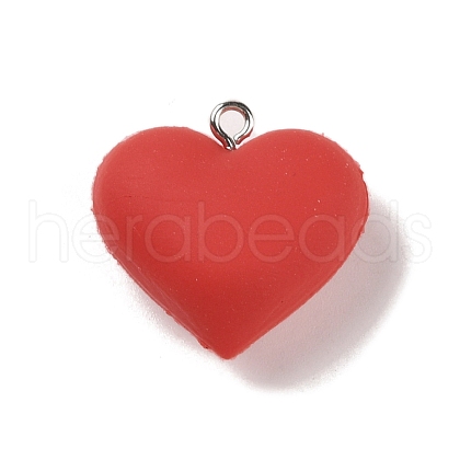 Opaque Resin Peach Love Pendants FIND-B035-06-1