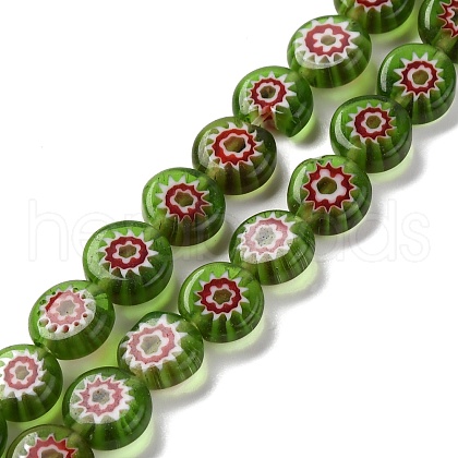 Handmade Millefiori Lampwork Beads Strands LAMP-G164-12D-1