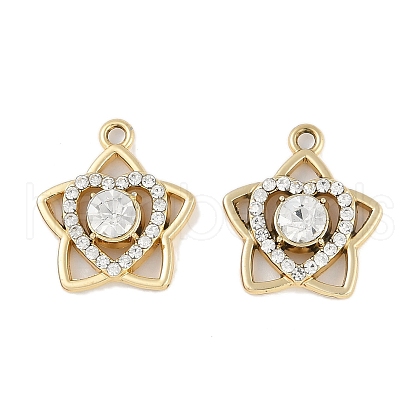 Alloy Rhinestone Pendants FIND-M018-15G-1