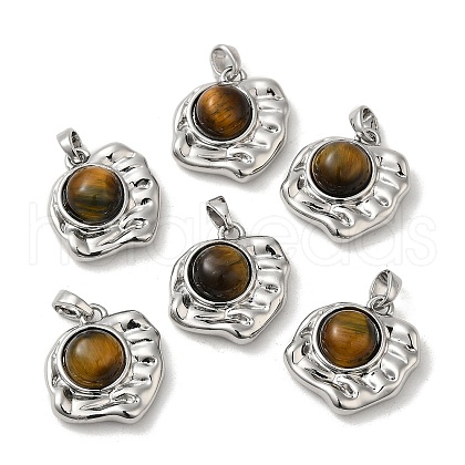 Natural Tiger Eye Pendants KK-M270-42P-1