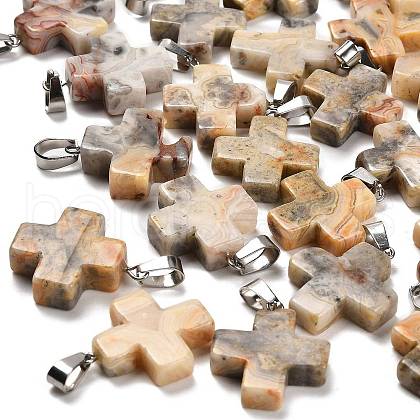 Natural Crazy Agate Pendants G-Z067-06P-03-1