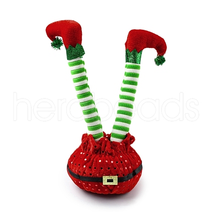 Christmas Cloth Elf Leg Ornaments DJEW-M007-02B-1