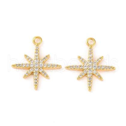 Brass Micro Pave Clear Cubic Zirconia Pendants KK-U017-10B-G-1