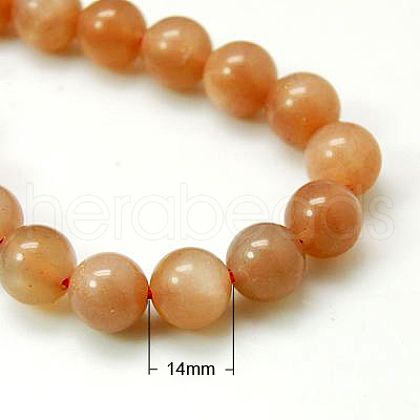 Natural Sunstone Beads Strands G-G066-14mm-1