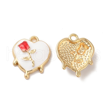Rack Plating Alloy Enamel Pendants ENAM-O050-05G-B-1