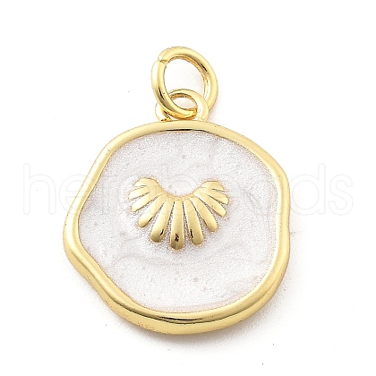 Ocean Theme Brass Enamel Pendants KK-Q029-01D-G-1