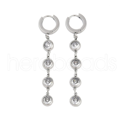 304 Stainless Steel Flat Round Earrings for Women EJEW-K281-32P-1