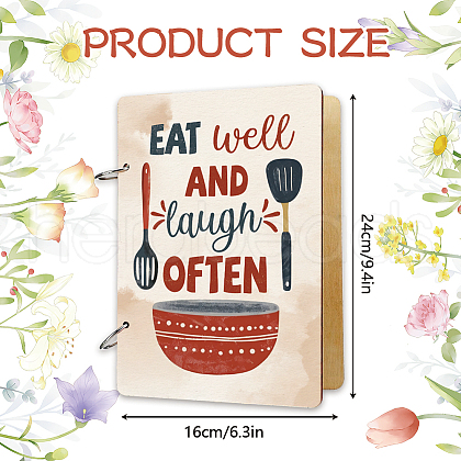 Wooden 2-Ring Loose Leaf Binder Postcard Phote Album Cover DIY-WH0547-020-1