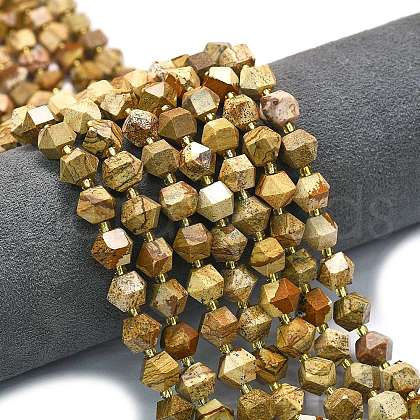 Natural Picture Jasper Beads Strands G-I376-A65-01-1