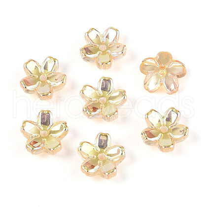 Transparent Electroplate Glass Bead Caps EGLA-N015-01C-1