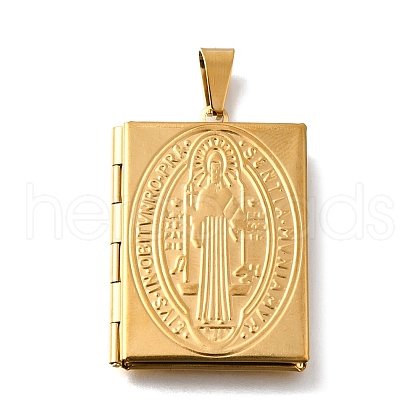 316 Stainless Steel Locket Pendants STAS-C123-03B-G-1