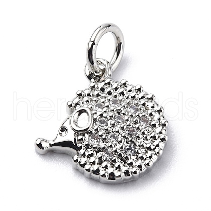 Brass Micro Pave Cubic Zirconia Charms ZIRC-F131-10P-1