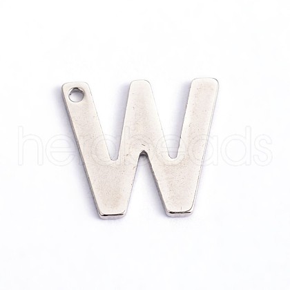 Tarnish Resistant 304 Stainless Steel Letter Charms STAS-O072-W-1