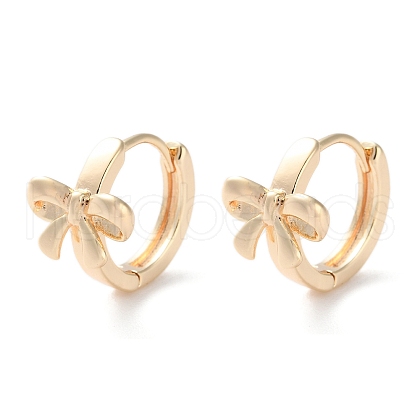 Brass Bowknot Hoop Earrings EJEW-C121-05G-1
