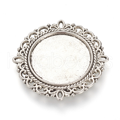 Tibetan Style Alloy Cabochon Connector Settings X-TIBE-T003-13AS-NR-1