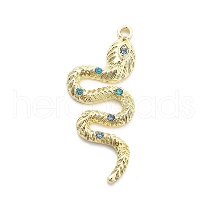 Snake Shape Alloy Rhinestone Pendants PALLOY-Q030-01A-1