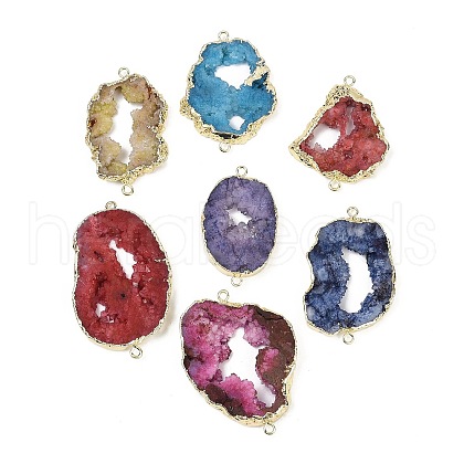 Dyed Natural Druzy Agate links G-R012-05G-1