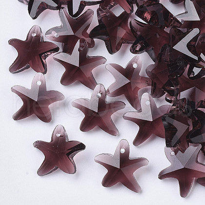 Transparent Glass Charms GLAA-N033-01C-1