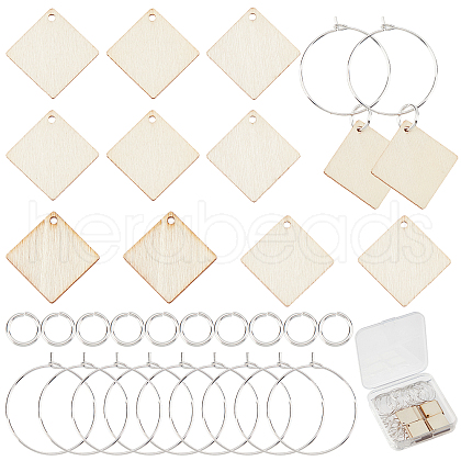 SUNNYCLUE DIY Rhombus Wine Glass Charm Tags Making Kit DIY-SC0018-63-1