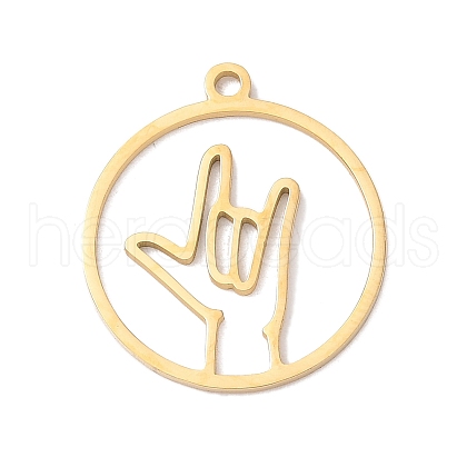 304 Stainless Steel Pendants STAS-Z131-01B-G-1