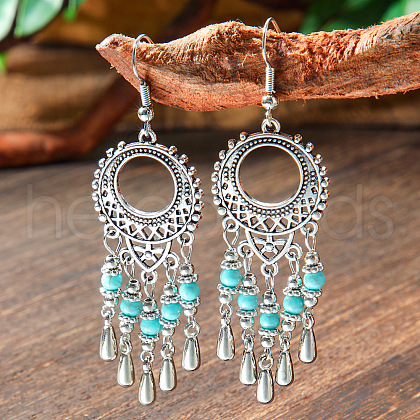 Bohemian Style Alloy Acrylic Dangle Earrings WG0B115-01-1