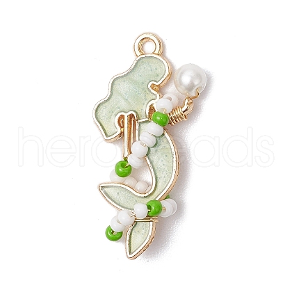 Alloy Enamel Mermaid Pendants PALLOY-MZ00730-03-1