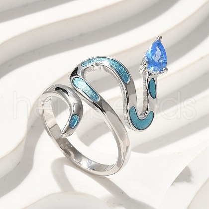 Brass Micro Pave Cubic Zirconia Finger Rings RJEW-H245-01P-1