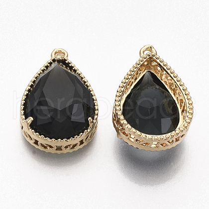Faceted Glass Pendants GLAA-T010-016A-1