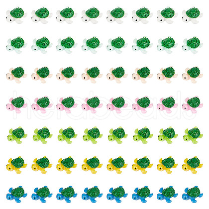  56Pcs 7 Colors Sea Animal Opaque Resin Decoden Cabochons RESI-NB0002-05-1