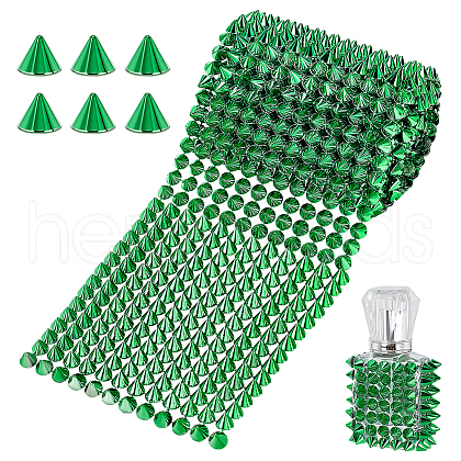 AHADERMAKER 12-Row Resin Spike Stud Cone Flatback Punk Rock Trim Mesh Bead Craft FIND-GA0003-72C-1