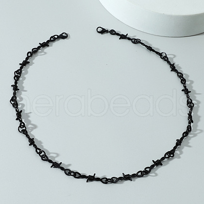 Alloy Barbed Wire Link Chain Necklaces FS-WG27EAE-02-1