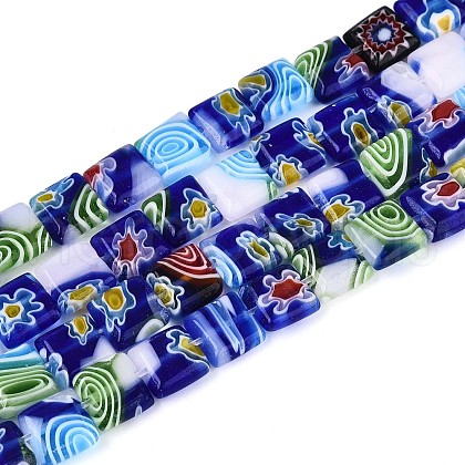 Handmade Millefiori Lampwork Beads Strands LAMP-T021-30A-1