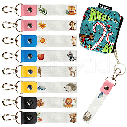PU Leather & Cotton Name Marker Keychain AJEW-WH0514-012-1