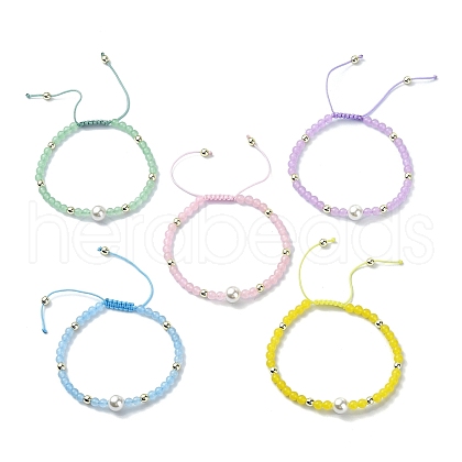 Natural & Dyed Malaysia Jade Braided Bead Bracelets BJEW-JB09988-1