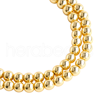 OLYCRAFT 2 Strand Electroplate Non-magnetic Synthetic Hematite Beads Strands G-OC0002-23B-1