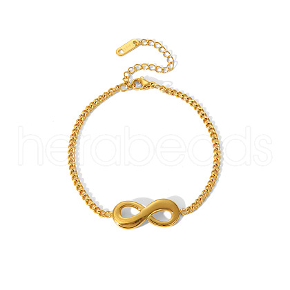 Elegant Stainless Steel Infinity Link Bracelets FI6719-1-1