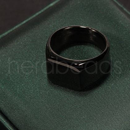 Square Stainless Steel Finger Rings WGB1DFB-06-1