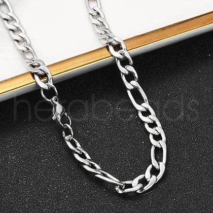 Tarnish Resistant Fashionable 304 Stainless Steel Figaro Chain Necklaces for Men STAS-A028-N017P-1