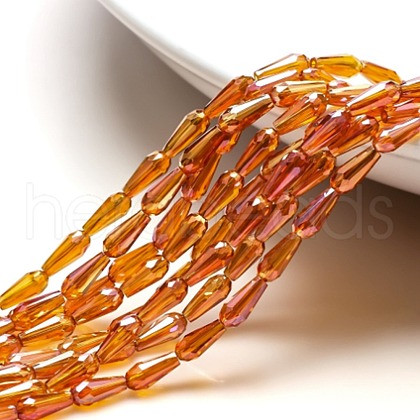 Electroplate Transparent Glass Beads Strands EGLA-L015-FR-A09-1