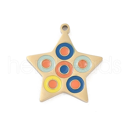 304 Stainless Steel Enamel Pendants STAS-I325-047G-1
