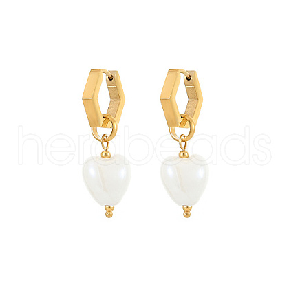 Golden 304 Stainless Steel Hoop Earrings MG1904-1-1