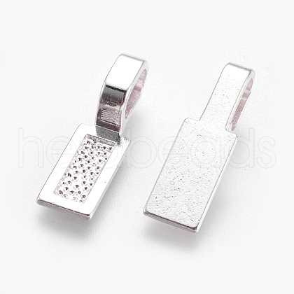 Tibetan Style Alloy Glue-on Flat Pad Bails TIBE-4710-S-NR-1