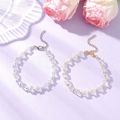 2Pcs Glass Beaded Bracelets for Women BJEW-JB11901-1