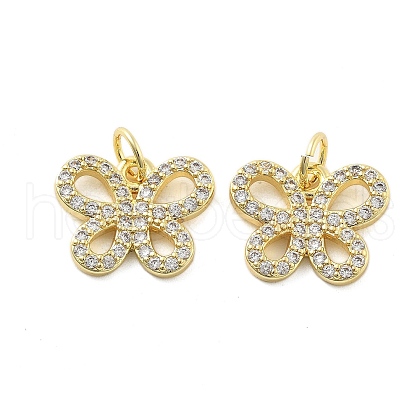 Brass Micro Pave Cubic Zirconia Pendants KK-C092-22B-G-1