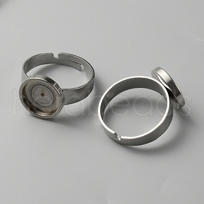 304 Stainless Steel Adjustable Bezel Cup Ring Settings FIND-WH0110-500C-1